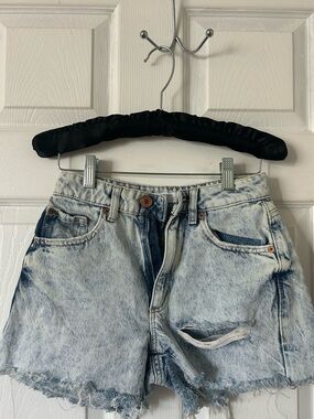 Garage Women’s High Waist Washed Light Blue Denim Shorts